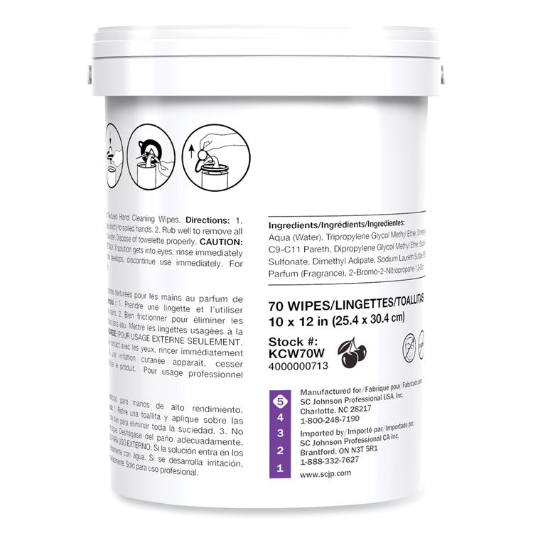 Kresto Cherry Wipes, Cloth, 1-Ply, 7.92 X 5.74, Cherry Scent, Red/white, 70/pack, 6 Packs/carton