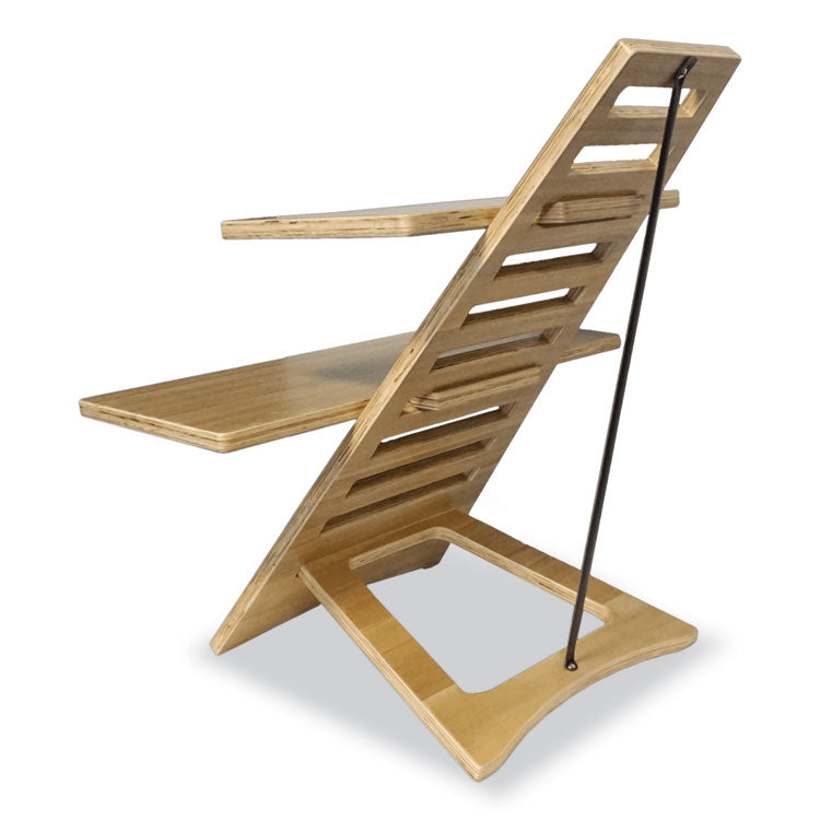 DC175A High Rise Acacia Wood Laptop Standing Desk, 24.7x11.8x24, Brown Woodgrain, Supports 20 lbs