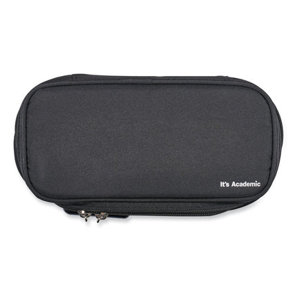 It's Academic Locking Pencil Case, 2 Compartments, 4.75" x 2.5" x 2.5", Black, 2/Pack