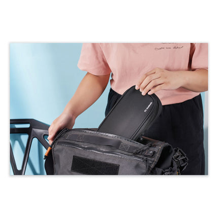 It's Academic Locking Pencil Case, 2 Compartments, 4.75" x 2.5" x 2.5", Black, 2/Pack