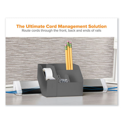 KONNECT DESK ORGANIZER AND CABLE MANAGEMENT FIVE-PIECE KIT, PLASTIC, GRAY