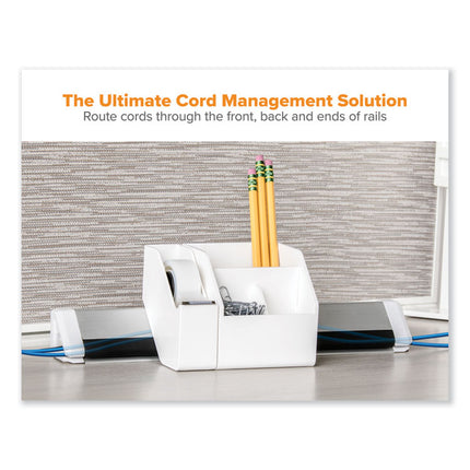 KONNECT DESK ORGANIZER AND CABLE MANAGEMENT FIVE-PIECE KIT, PLASTIC, WHITE