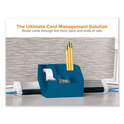 KONNECT DESK ORGANIZER AND CABLE MANAGEMENT NINE-PIECE KIT, PLASTIC, BLUE