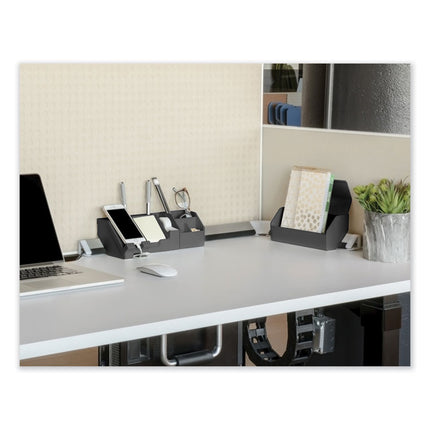 KONNECT DESK ORGANIZER AND CABLE MANAGEMENT NINE-PIECE KIT, PLASTIC, GRAY