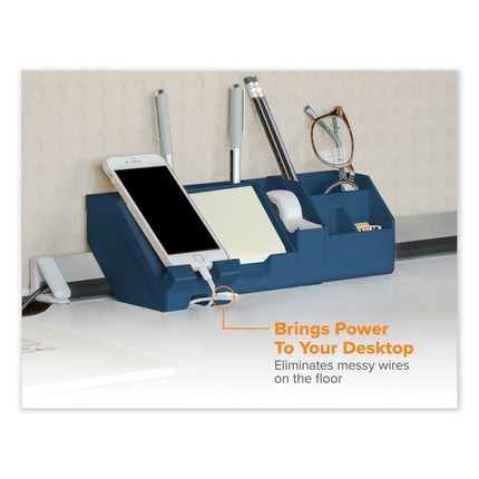 KONNECT DESK ORGANIZER AND CABLE MANAGEMENT 12-PIECE KIT, PLASTIC, BLUE