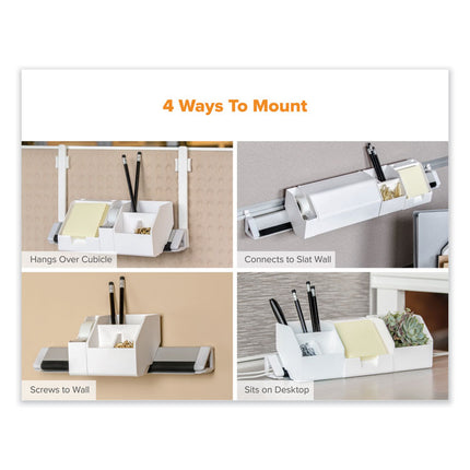 KONNECT DESK ORGANIZER AND CABLE MANAGEMENT 12-PIECE KIT, PLASTIC, WHITE