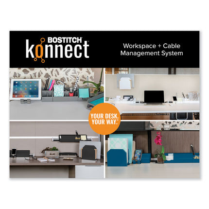 KONNECT DESK ORGANIZER AND CABLE MANAGEMENT 12-PIECE KIT, PLASTIC, WHITE
