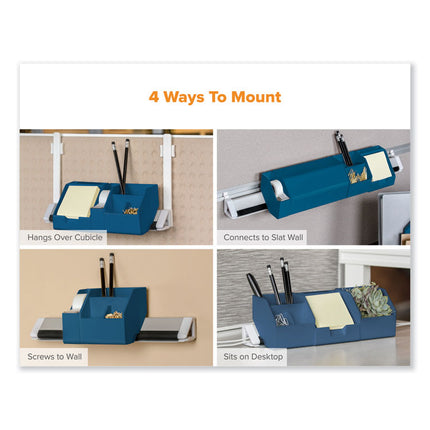 KONNECT DESK ORGANIZER AND CABLE MANAGEMENT 14-PIECE KIT, PLASTIC, BLUE