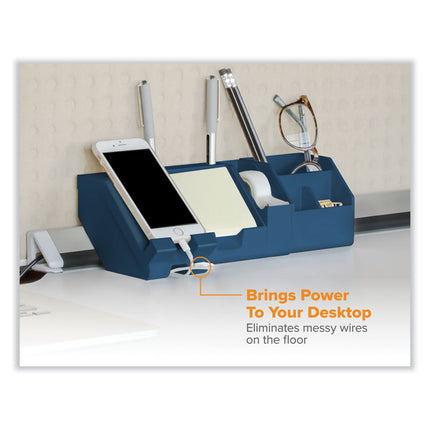 KONNECT DESK ORGANIZER AND CABLE MANAGEMENT 14-PIECE KIT, PLASTIC, BLUE