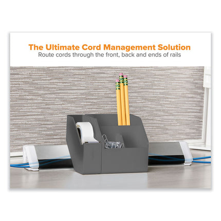 KONNECT DESK ORGANIZER AND CABLE MANAGEMENT 14-PIECE KIT, PLASTIC, GRAY