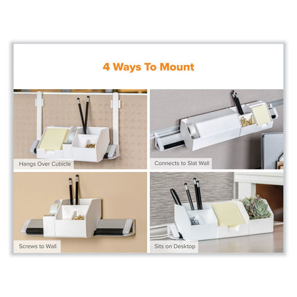 KONNECT DESK ORGANIZER AND CABLE MANAGEMENT 14-PIECE KIT, PLASTIC, WHITE