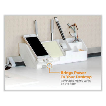 KONNECT DESK ORGANIZER AND CABLE MANAGEMENT 14-PIECE KIT, PLASTIC, WHITE
