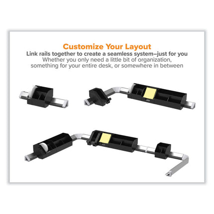 KONNECT DESK ORGANIZER AND CABLE MANAGEMENT 17-PIECE KIT, PLASTIC, BLACK