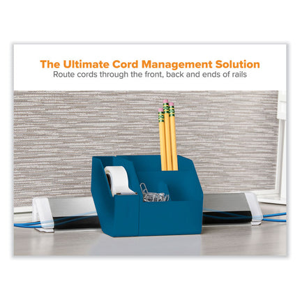 KONNECT DESK ORGANIZER AND CABLE MANAGEMENT 17-PIECE KIT, PLASTIC, BLUE