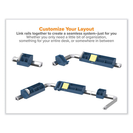 KONNECT DESK ORGANIZER AND CABLE MANAGEMENT 17-PIECE KIT, PLASTIC, BLUE