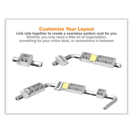 KONNECT DESK ORGANIZER AND CABLE MANAGEMENT 17-PIECE KIT, PLASTIC, WHITE