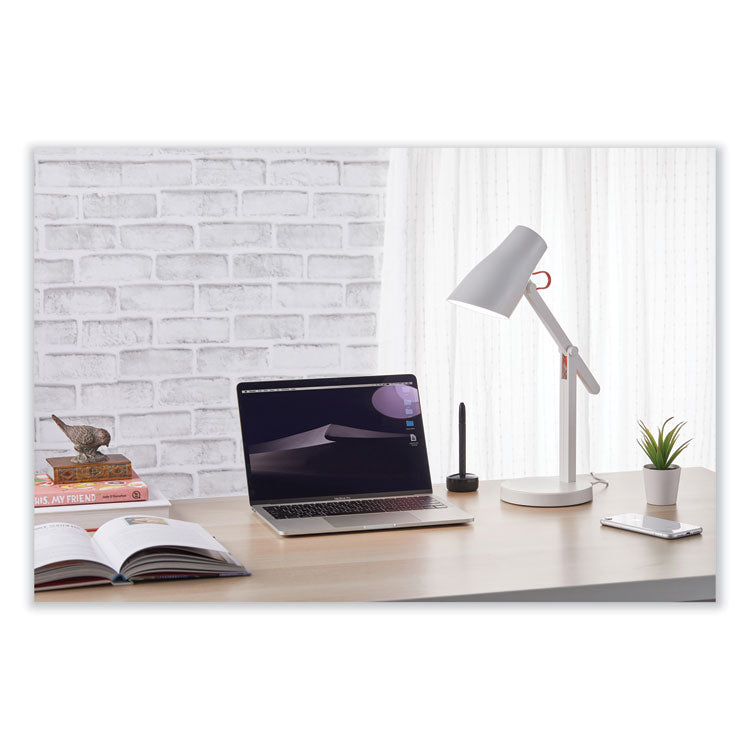 OFFICE LED DESK LAMP WITH QI WIRELESS CHARGING, 17.5" HIGH, WHITE BASE