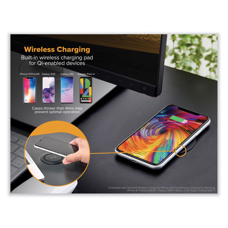 MANUAL HEIGHT ADJUSTABLE STANDING DESK CONVERTER, 22.05" X 31.34" X 1.26" TO 15.75", BLACK