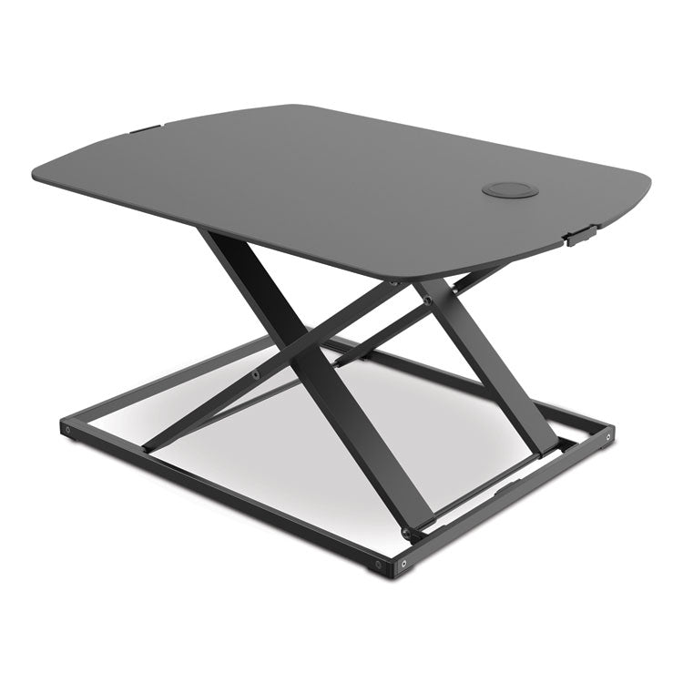 MANUAL HEIGHT ADJUSTABLE STANDING DESK CONVERTER, 22.05" X 31.34" X 1.26" TO 15.75", BLACK