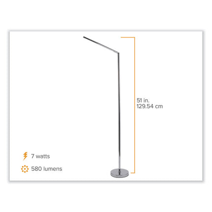 PUREOPTICS LED FLOOR LAMP, 52.2" TALL, SILVER BASE