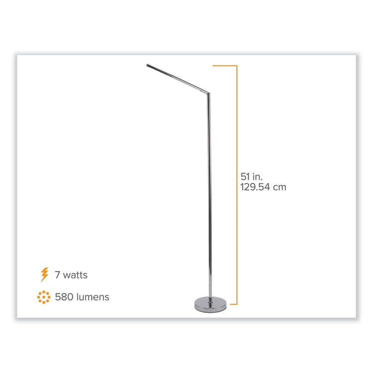 PUREOPTICS LED FLOOR LAMP, 52.2" TALL, SILVER BASE