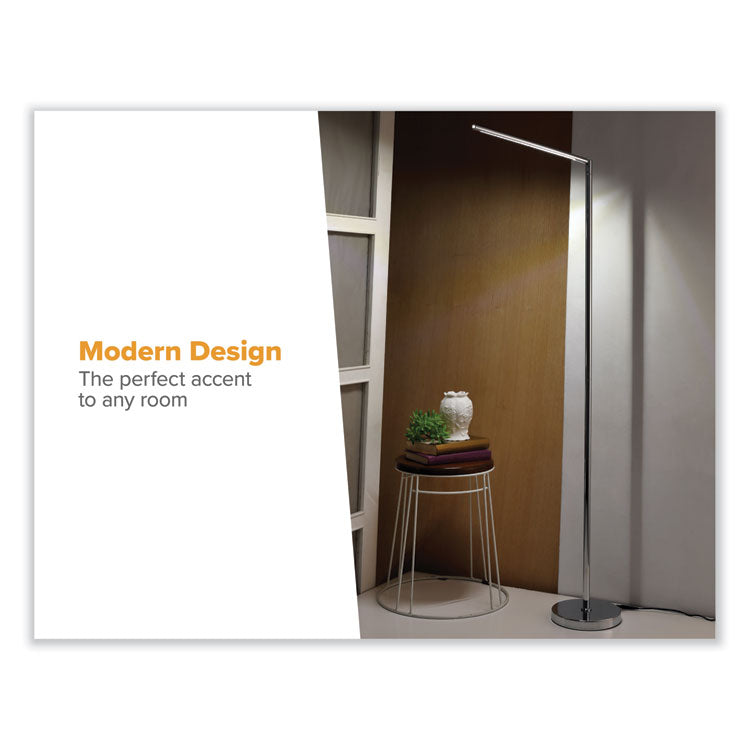 PUREOPTICS LED FLOOR LAMP, 52.2" TALL, SILVER BASE