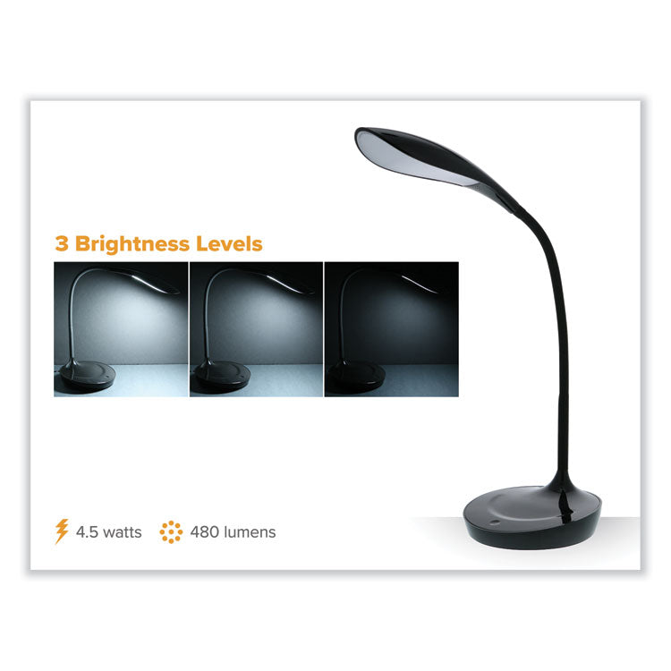 OFFICE DIMMABLE GOOSENECK DESK LAMP WITH USB CHARGING PORT, 15.16" HIGH, BLACK BASE