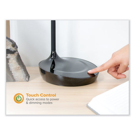 OFFICE DIMMABLE GOOSENECK DESK LAMP WITH USB CHARGING PORT, 15.16" HIGH, BLACK BASE