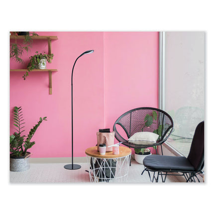 GOOSENECK FLOOR LAMP, 72" TALL, BLACK BASE