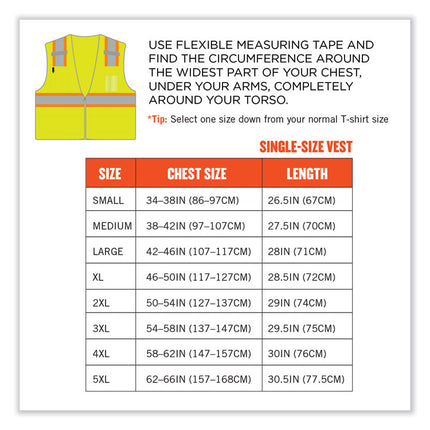 GloWear 8246Z-S Single Size Class 2 Two-Tone Mesh Vest, Polyester, 2X-Large, Lime