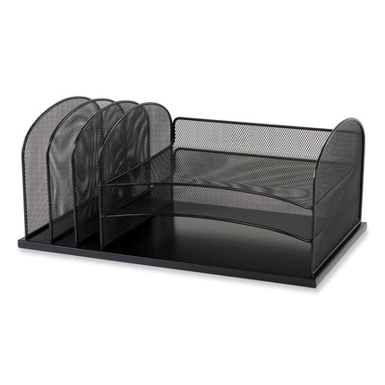 Onyx Desk Organizer with Three Horizontal and Three Upright Sections, Letter Size Files, 19.25 x 11.5 x 8.25,Wine