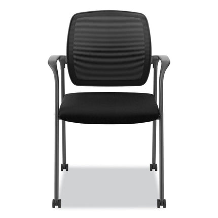 Nucleus Series Recharge Guest Chair, Supports Up to 300 lb, 17.62" Seat Height, Black Seat/Back, Black Base