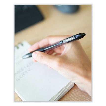 Z-Grip Ballpoint Pen, Retractable, Medium 0.7 mm, Black Ink, Clear/Black Barrel, 12/Pack
