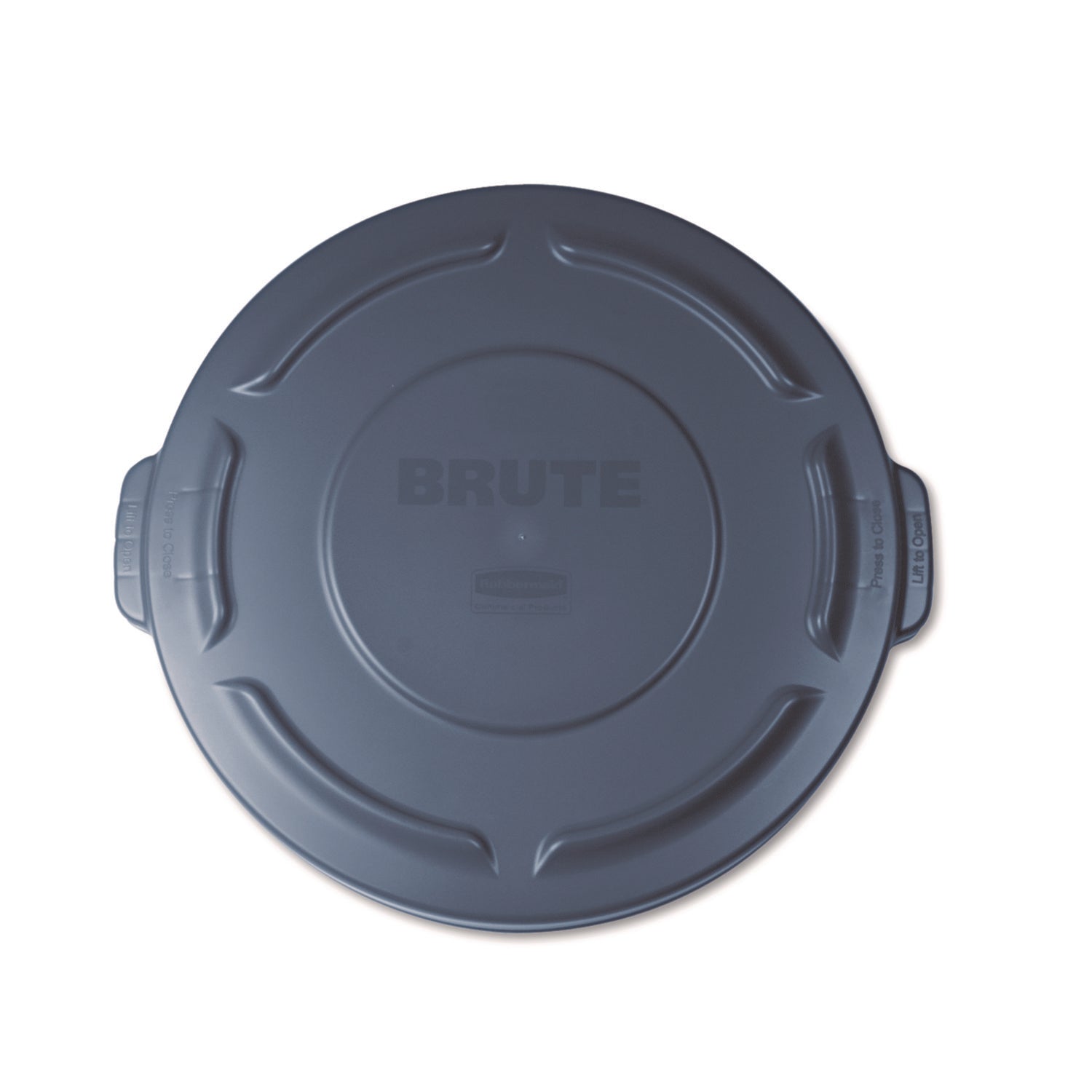 BRUTE Self-Draining Flat Top Lids for 20 gal Round BRUTE Containers, 19.88" Diameter, Gray