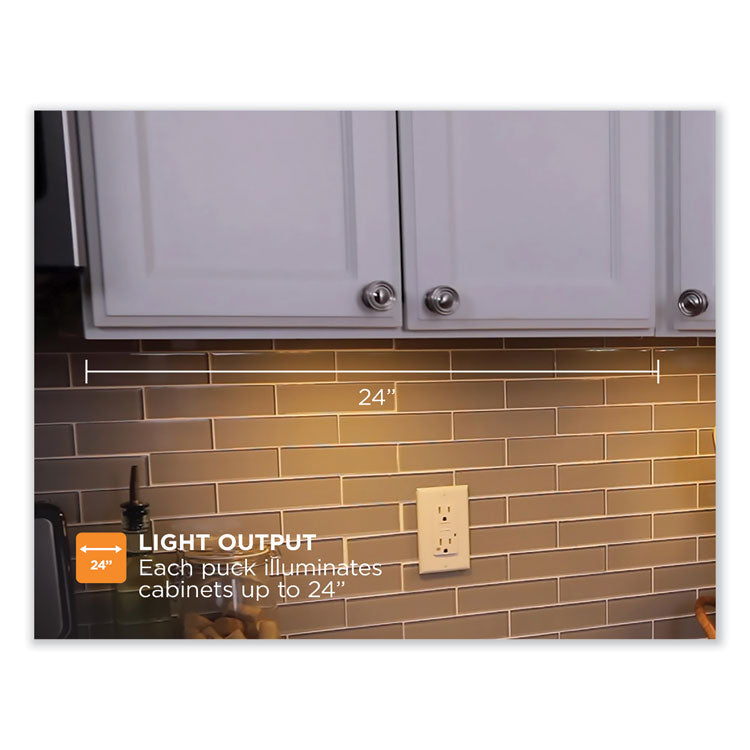 led under cabinet puck light kit, 2.68w x 0.3h, white