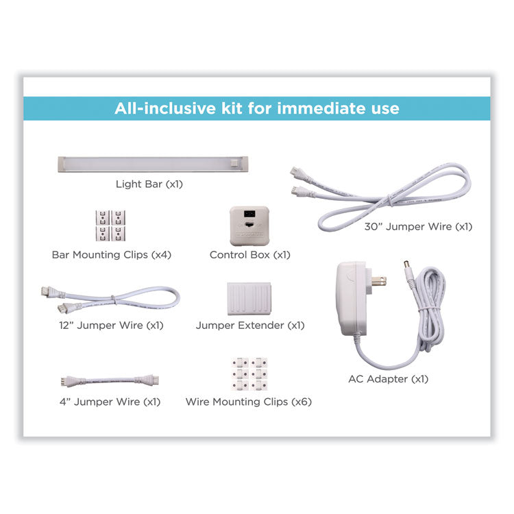 led dimmable under counter lighting with motion sensor and magnetic option nine-inch one-bar kit, 0.78w x 0.39h