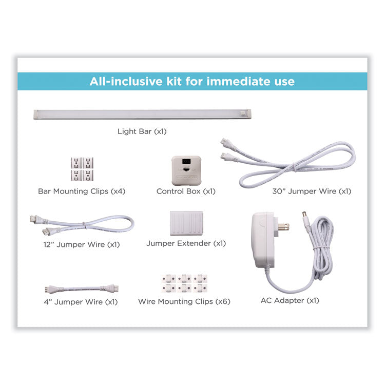 led dimmable under counter lighting with motion sensor and magnetic option five-bar kit, 0.78w x 0.39h