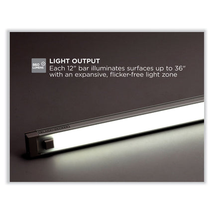 led under cabinet lighting kit with magnetic option two-bar kit, 0.78w x 0.39h