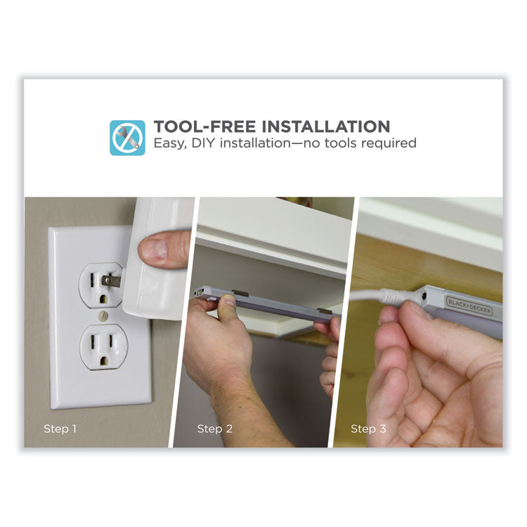 led dimmable under counter lighting with motion sensor and magnetic option nine-inch one-bar kit, 0.78w x 0.39h