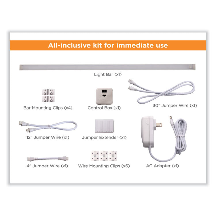 led under counter lighting with motion sensor and magnetic option 24-inch one-bar kit, 0.78w x 0.39h