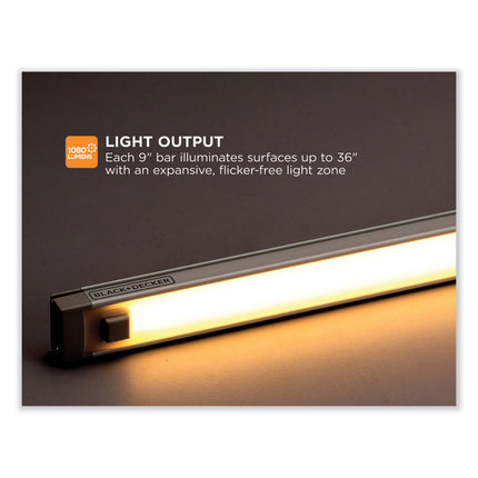 led under cabinet lighting three-bar kit, 0.78w x 0.39h