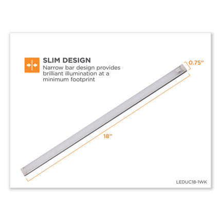 led dimmable under counter lighting with motion sensor and magnetic option one-bar kit, 0.78w x 0.39h, 18" length
