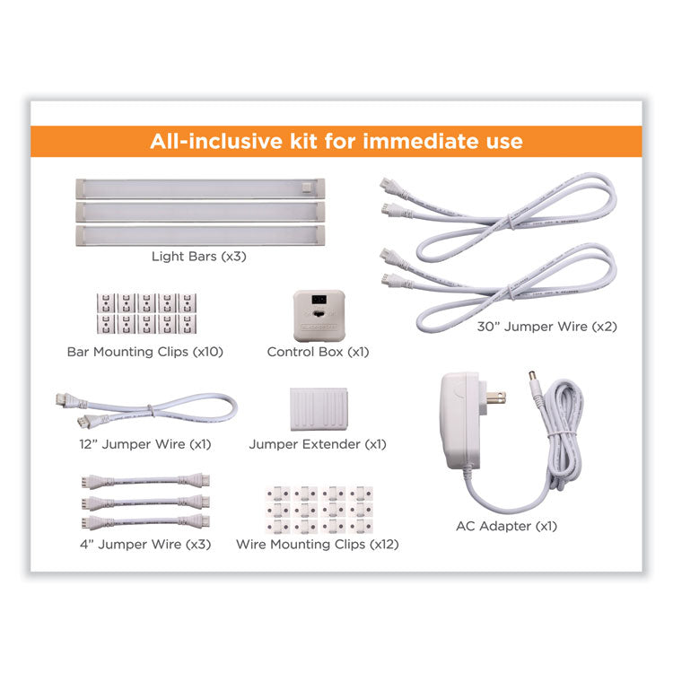 led under cabinet lighting three-bar kit, 0.78w x 0.39h