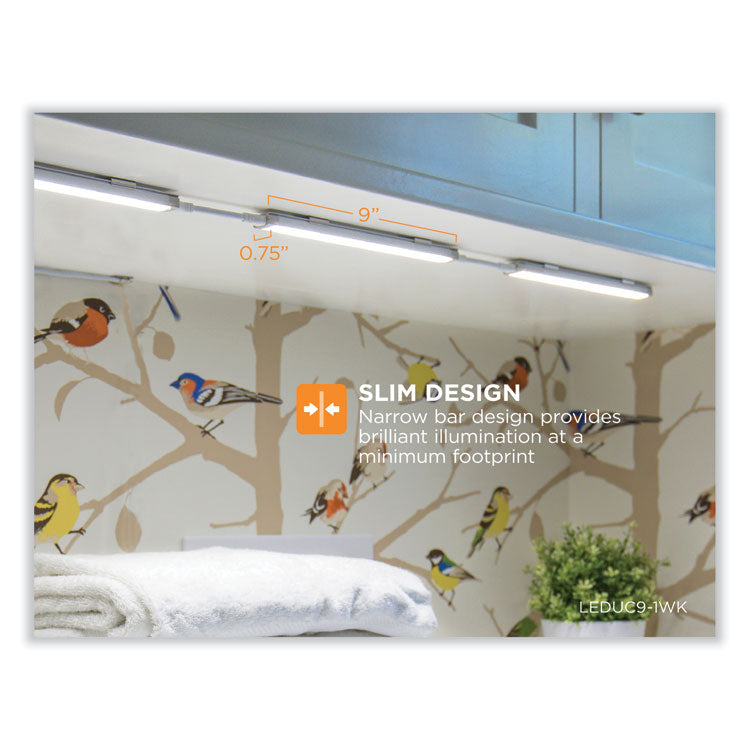 led dimmable under counter lighting with motion sensor and magnetic option one-bar kit, 0.78w x 0.39h, 9" length