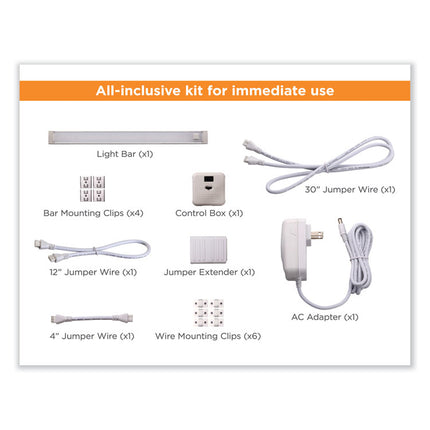 led dimmable under counter lighting with motion sensor and magnetic option one-bar kit, 0.78w x 0.39h, 9" length