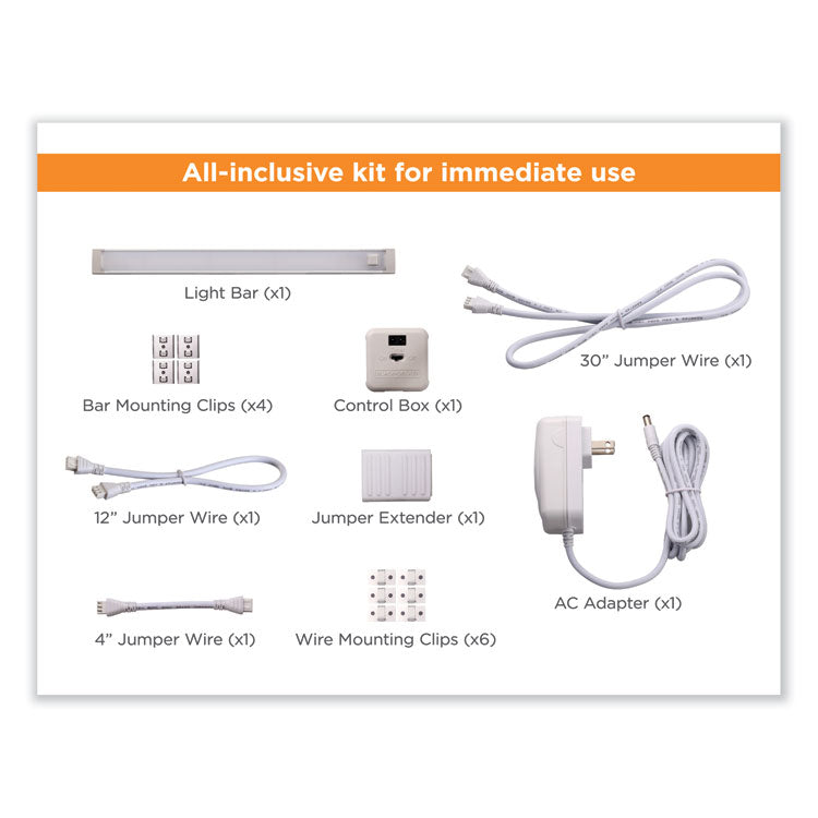 led dimmable under counter lighting with motion sensor and magnetic option one-bar kit, 0.78w x 0.39h, 9" length