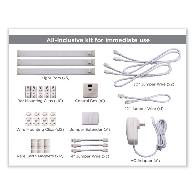 led dimmable under counter lighting with motion sensor and magnetic option three-bar kit, 0.78w x 0.39h