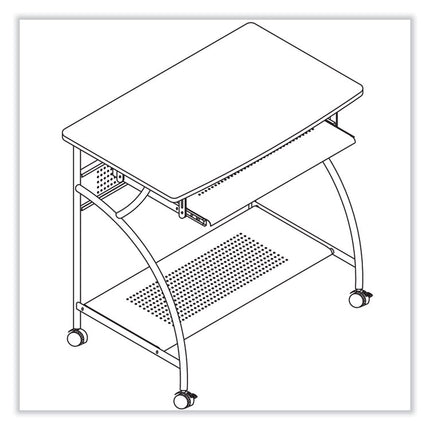 Eastwinds Series Argo PC Workstation, 31.5" x 19.75" x 30.25", Medium Cherry
