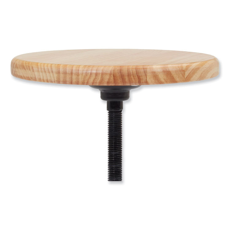 6800 Series Height Adjustable Wood Seat Swivel Stool, Supports Up to 300 lb, 19" to 25" Seat Height, Maple Seat, Gray Base