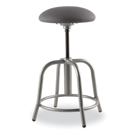 6800 Series Height Adjustable Fabric Padded Swivel Stool, Supports 300 lb, 18" to 25" Seat Height, Charcoal Seat/Gray Base